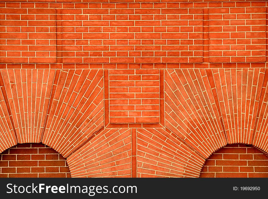 This was the exterior surface of a modern building, featured by saturated red bricks. This was the exterior surface of a modern building, featured by saturated red bricks.