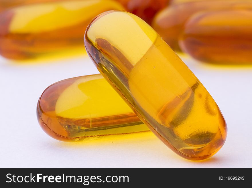 Yellow Pills Vitamin Soft Gels - fish oil