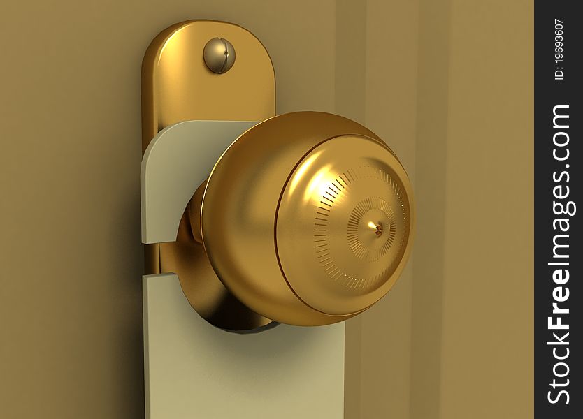 Design element doors, gilded handle, stylish and fashionable. Design element doors, gilded handle, stylish and fashionable