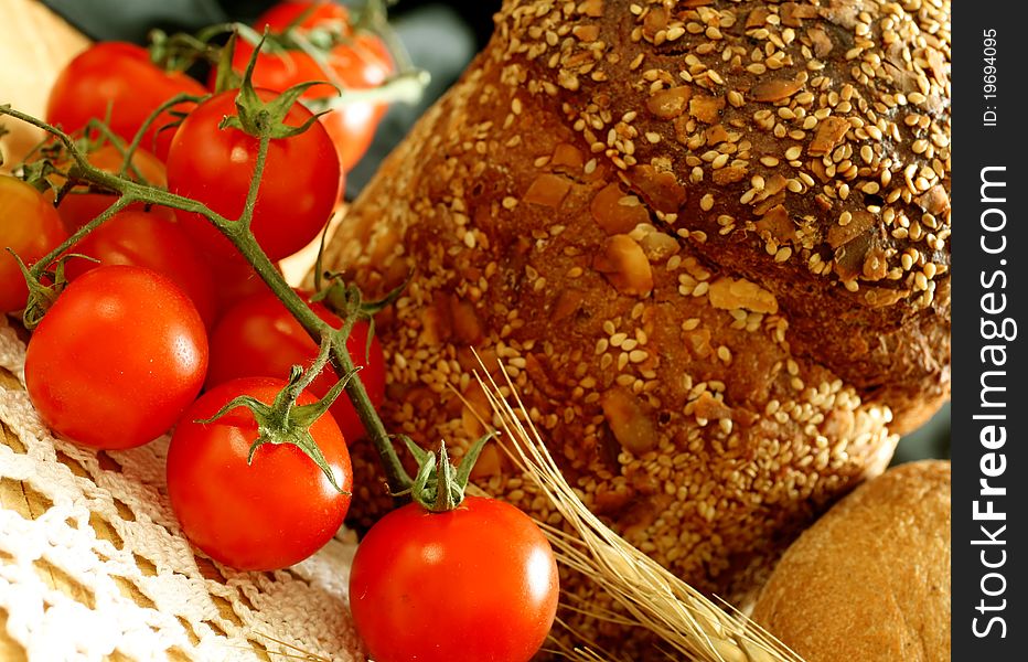 Tomatoes and bread - agriculture ingredient