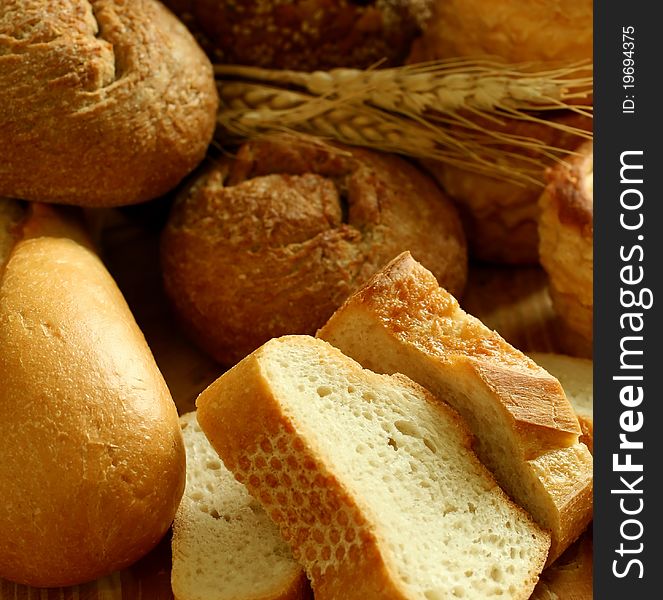 Assorted tasty bread - food ingredient. Assorted tasty bread - food ingredient