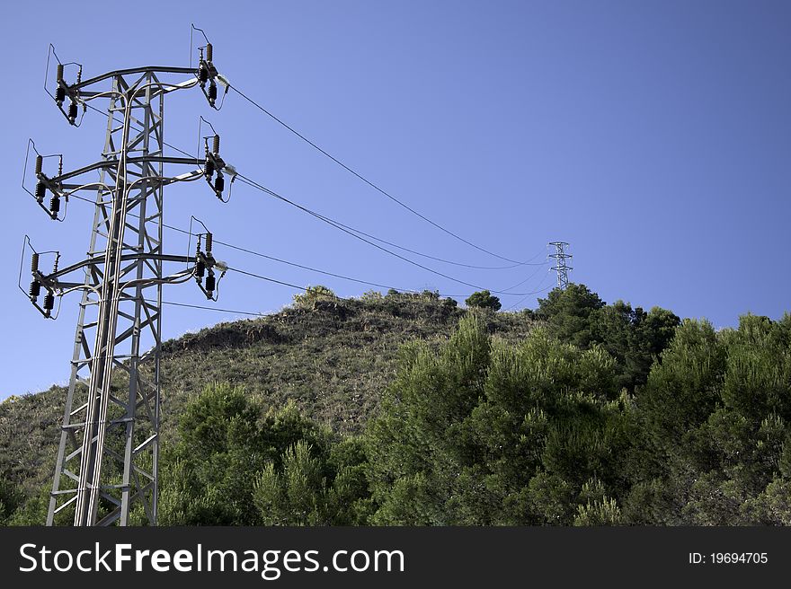 Electrical towers in the field