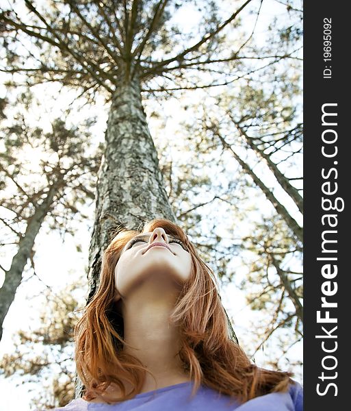 Girl At The Park In Summer Time.