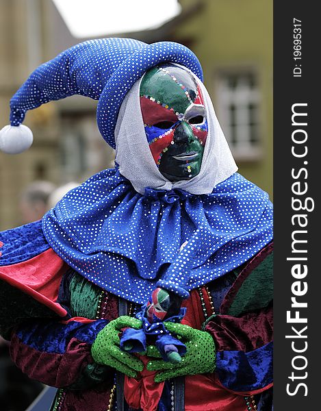 A portrait of one of the most beautiful masks photographed in open street during venetian carnival. A portrait of one of the most beautiful masks photographed in open street during venetian carnival.