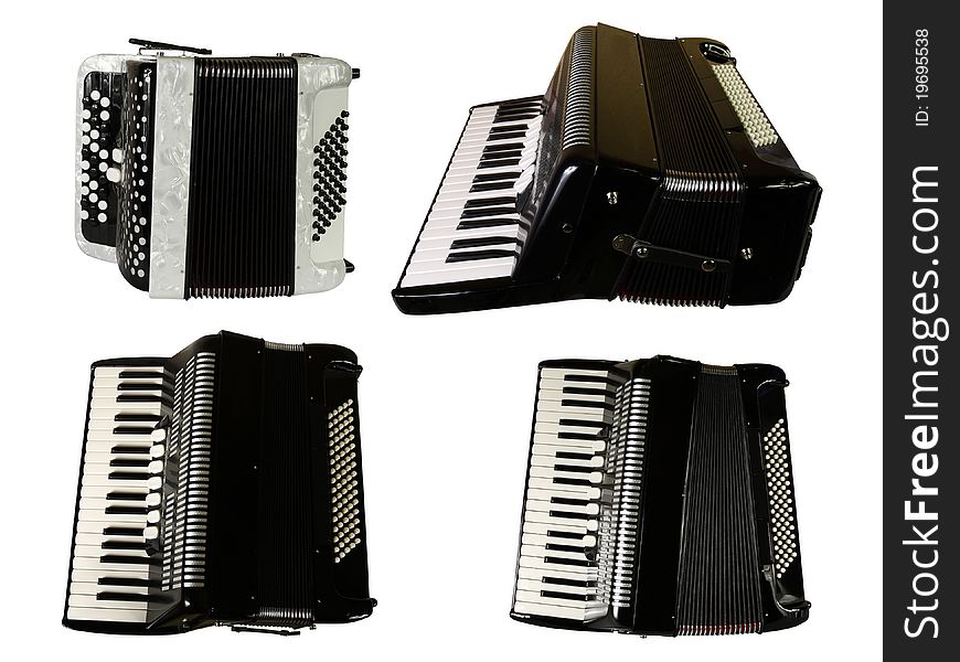 The image of accordiones under the white background
