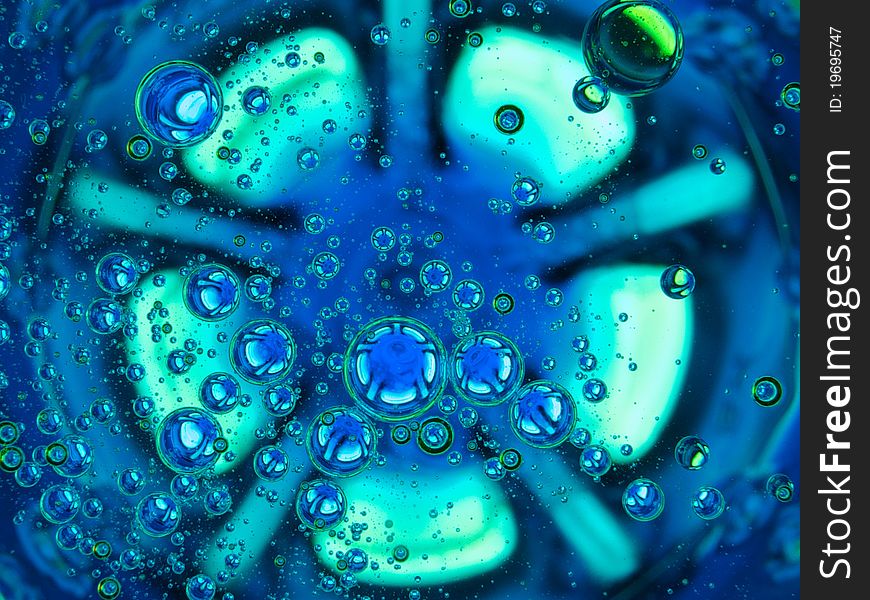 Bubbles. Abstract image with circles, colours and reflections.