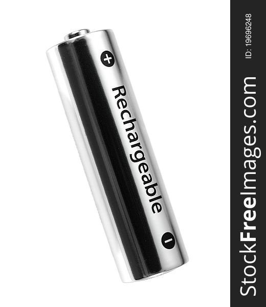Rechargable batteries isolated against a white background
