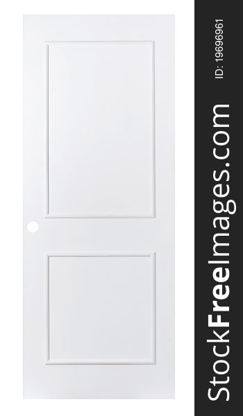 White Color Plain Leaf Door Isolated