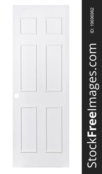 Empty White Door Isolated On White