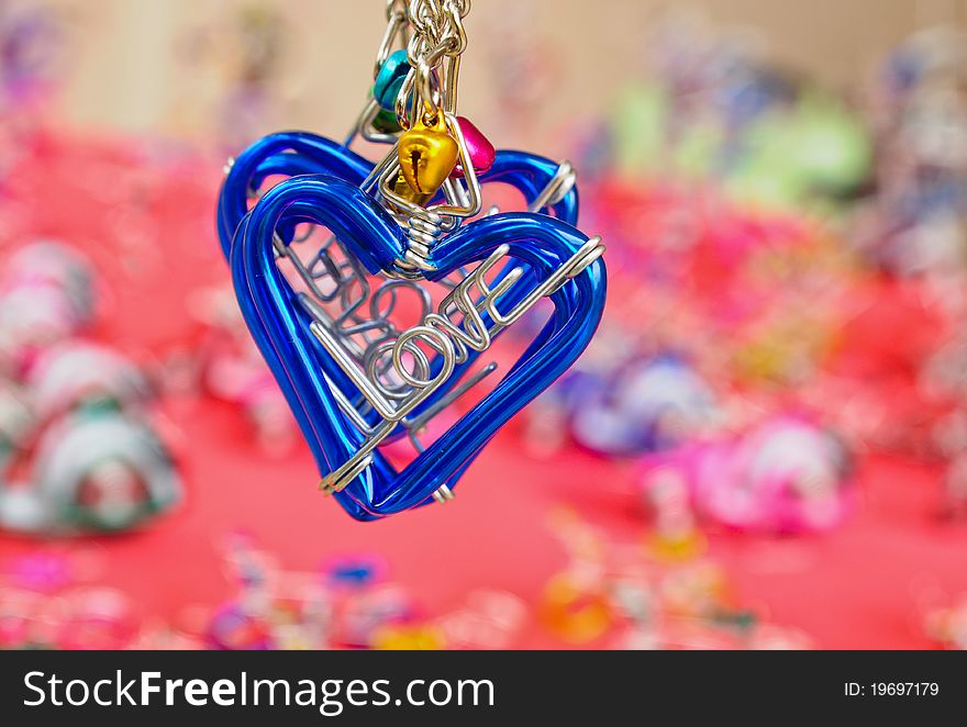 Heart key ring, used to background