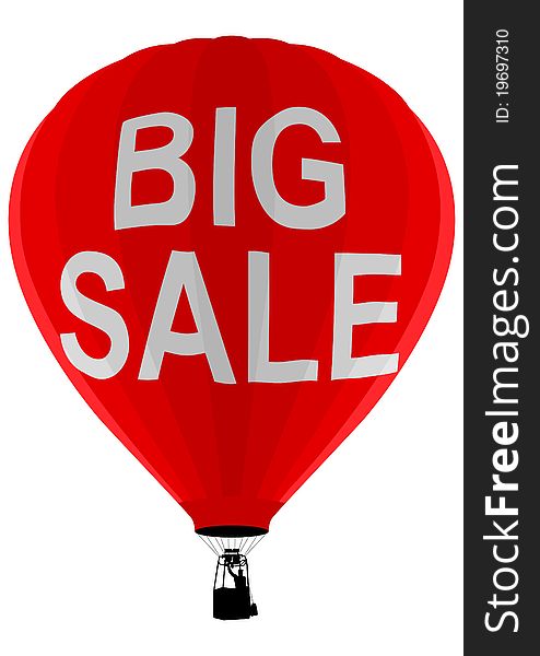 Illustration of an air balloon with BIG SALE text