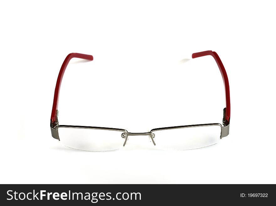 Color eye glasses frame isolated on white background