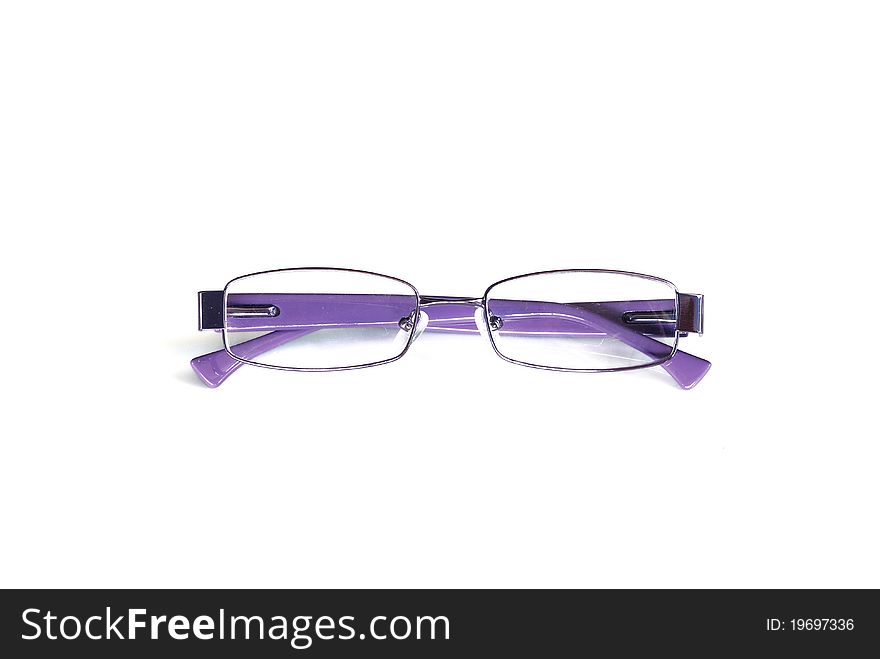 Color eye glasses frame isolated on white background