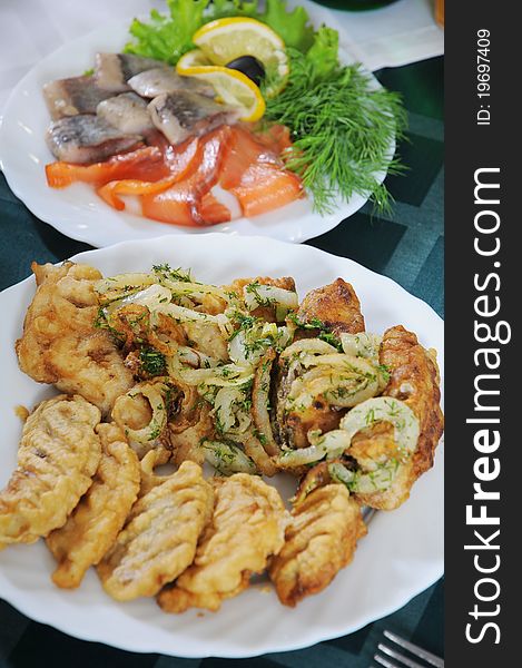 Tasty and nutritious meal - fish baked in the test. Tasty and nutritious meal - fish baked in the test.