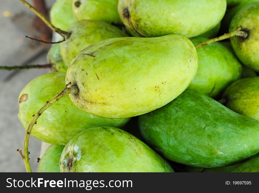 Green of mango on the market, thailand