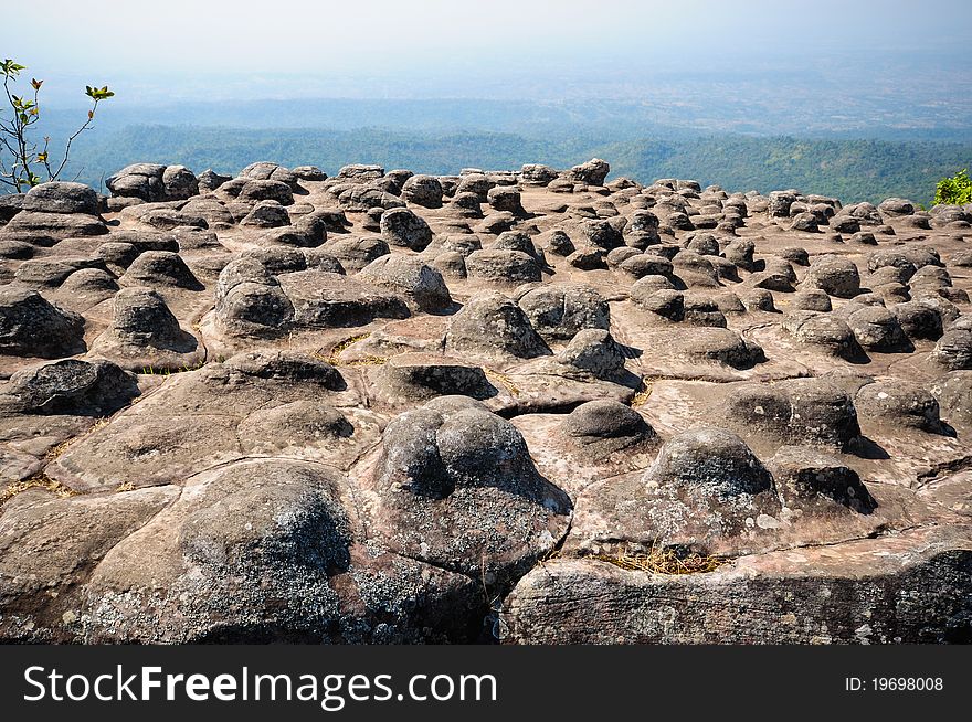 Lan Hin Pum, Thailand, Rocky ground button that occurs naturally