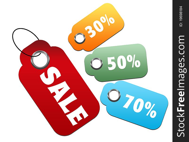 Colorful sale and discount tags. Colorful sale and discount tags