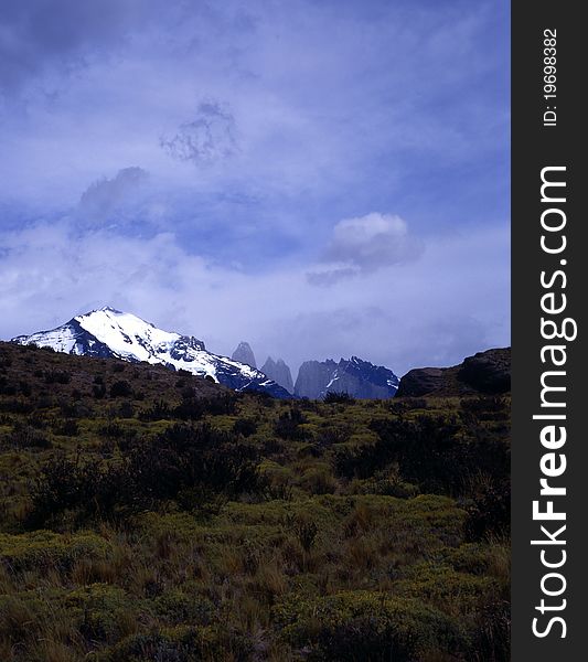 Mountains of Torres del Paine in Patagonia, Argentina