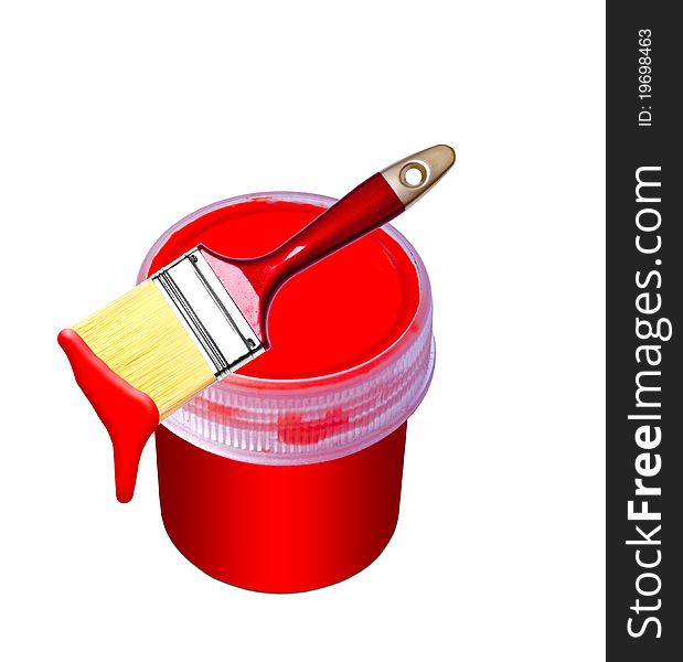 Paint bucket and brush