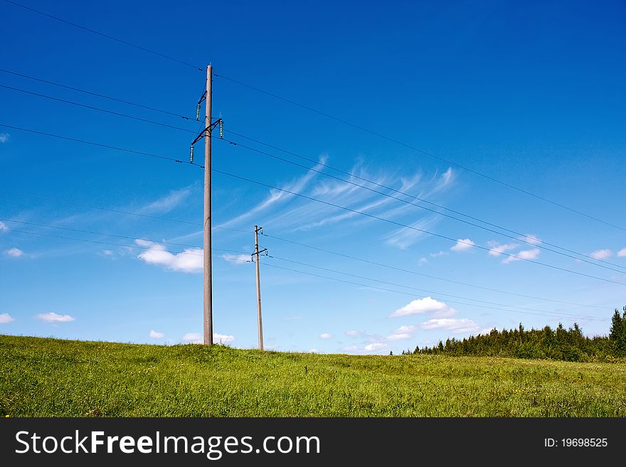 Wired for electricity transmission line. Wired for electricity transmission line