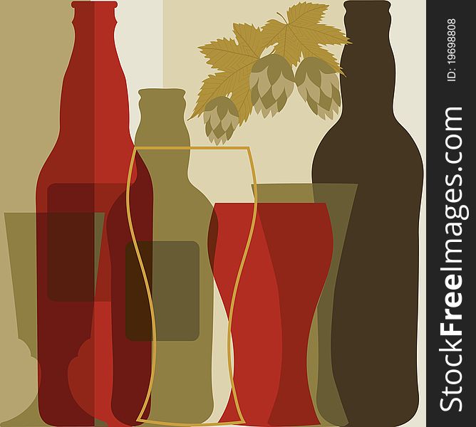 Vector illustration Beer in retro style