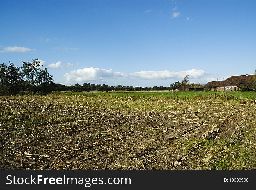 Barren landscape after the harvest. Barren landscape after the harvest