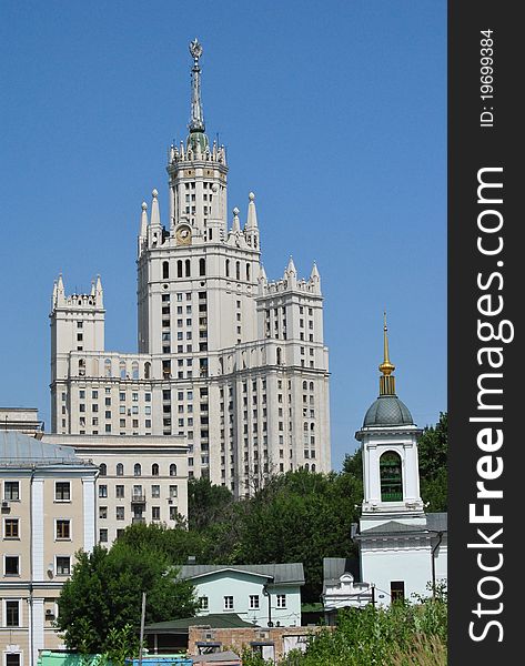 The famous Moscow skyscraper at Tinkers embankment.