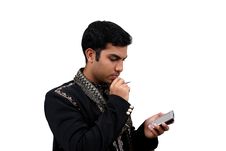 Indian Using Pda 1 Royalty Free Stock Images