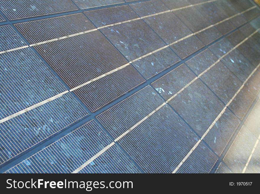 Large Angled few of a solar panel. Large Angled few of a solar panel