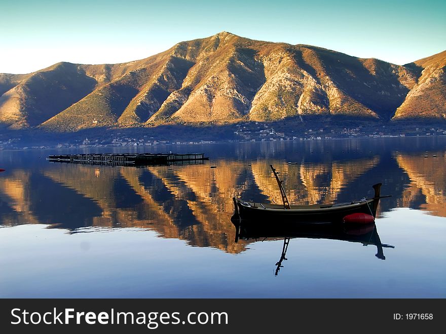 Boat at the sea on the south of montenegro. Boat at the sea on the south of montenegro