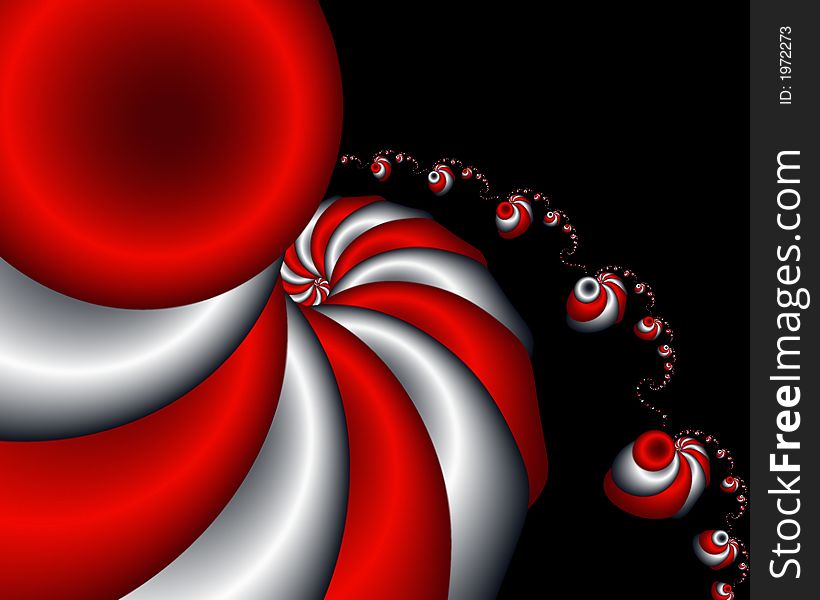 Abstract fractal image resembling dancing twisted turbans