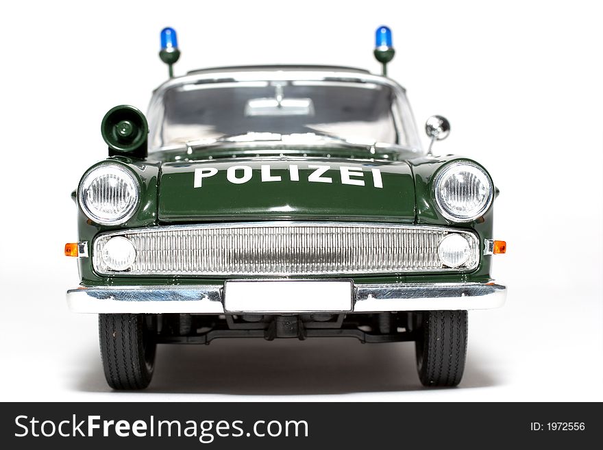 1961 German Opel KapitÃ¤n Police Scale Car Frontview