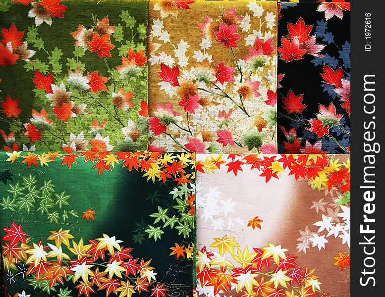 Colorfull Maple background. Red, yellow, green.