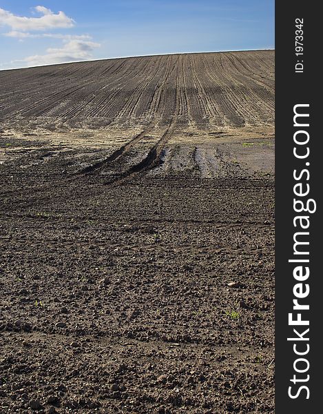 A photo of cultivated farmland in the fall. Useful as background. A photo of cultivated farmland in the fall. Useful as background