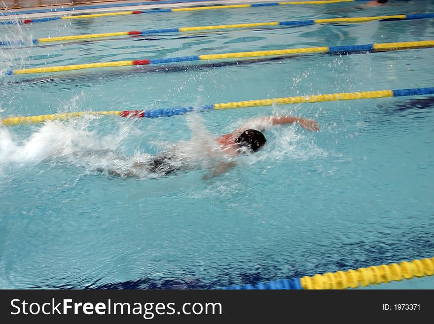 The swimmer in swimming pool spa.