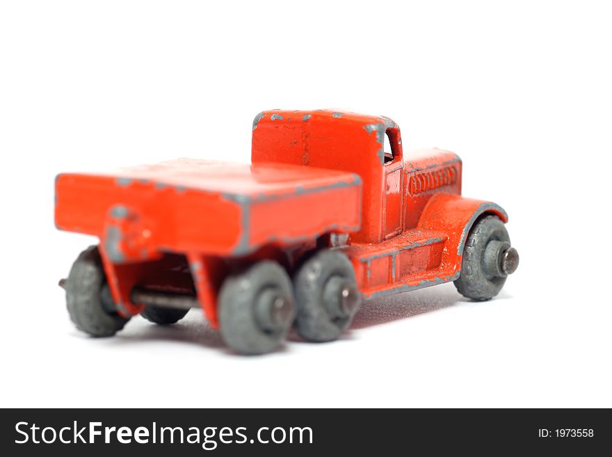 Picture of a old small Prime Mover. British metal toy from my brothers toy collection.Made in the 1950's. Picture of a old small Prime Mover. British metal toy from my brothers toy collection.Made in the 1950's