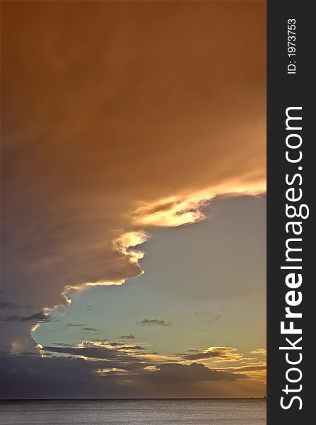 Dramatic Thunder Sunset (space For Text)