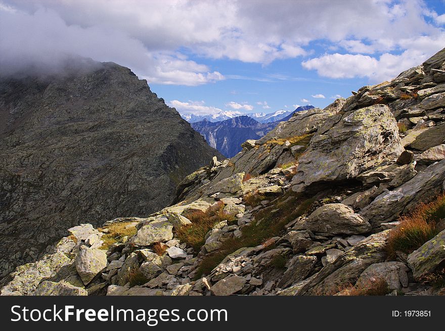 Rocky Mountains Under Clouds