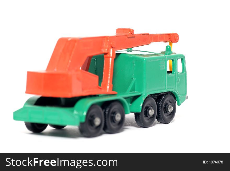Picture of a old small 8 wheel crane. British metal toy from my brothers toy collection.Made in the 1960's. Picture of a old small 8 wheel crane. British metal toy from my brothers toy collection.Made in the 1960's