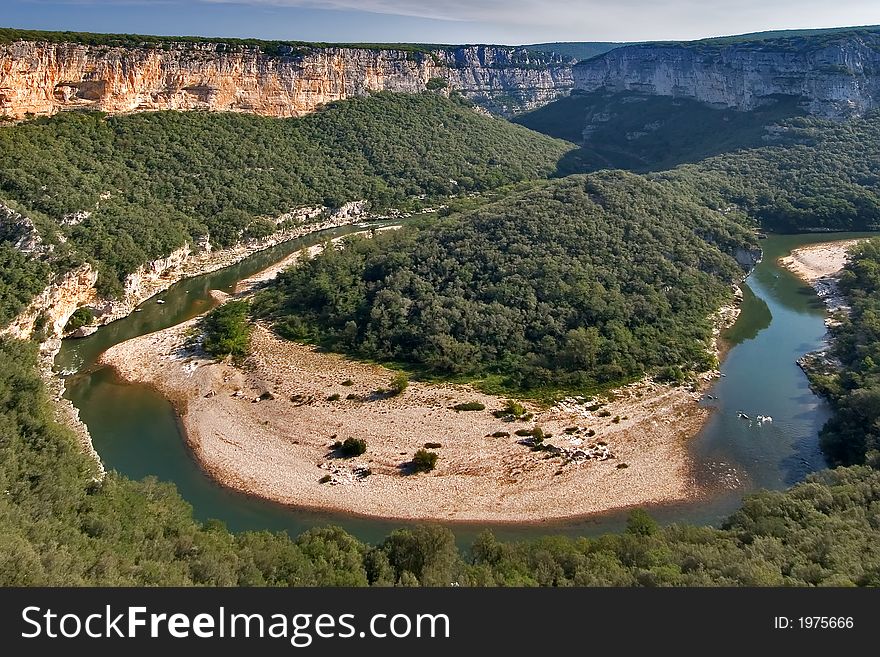 The river is bent.