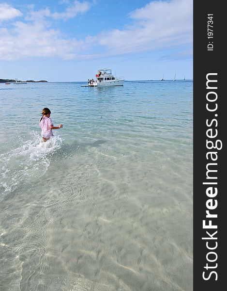 Swimming at the waters edge