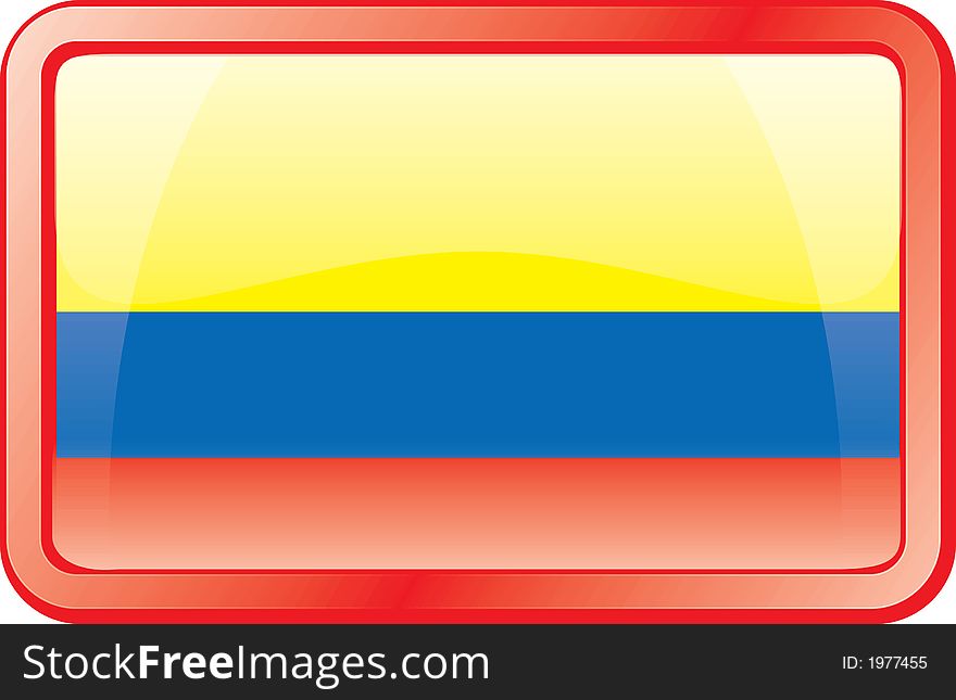 Columbia Flag. Glass Style. Vector available. Columbia Flag. Glass Style. Vector available.