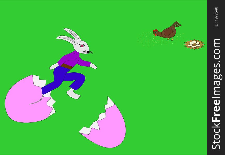 Easter-hare and hen