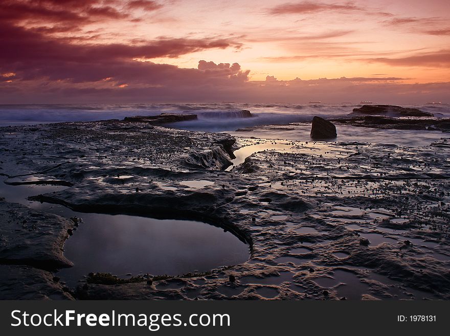 Susan Gilmore Beach at dawn Newcastle NSW Australia. Susan Gilmore Beach at dawn Newcastle NSW Australia