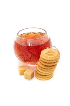Cup Of Tea, Cookies And Sugar Stock Photo Cup Of Tea, Cookies And Sugar Stock Photo
