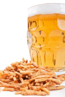Beer And Crackers Royalty Free Stock Photos Beer And Crackers Royalty Free Stock Photos