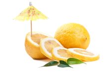Fresh Lemon And Umbrella Royalty Free Stock Photography Fresh Lemon And Umbrella Royalty Free Stock Photography