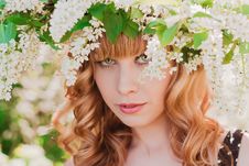 Young Woman In Wreath Royalty Free Stock Images Young Woman In Wreath Royalty Free Stock Images