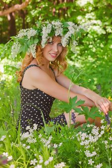 Young Woman In Wreath Royalty Free Stock Photo Young Woman In Wreath Royalty Free Stock Photo