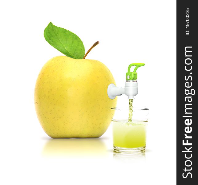 Concept of apple juice-isolated on white background